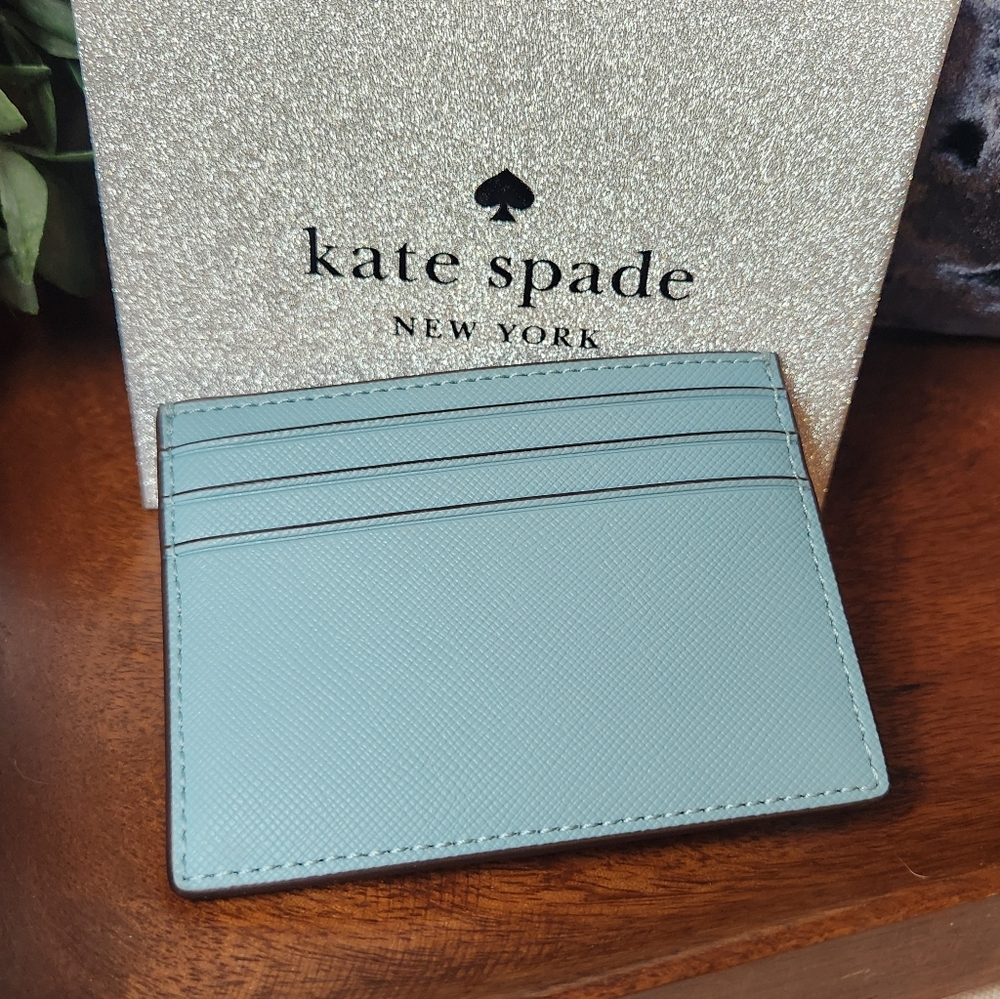 Kate Spade Smokey Blue Card Holder - Picture 4 of 11